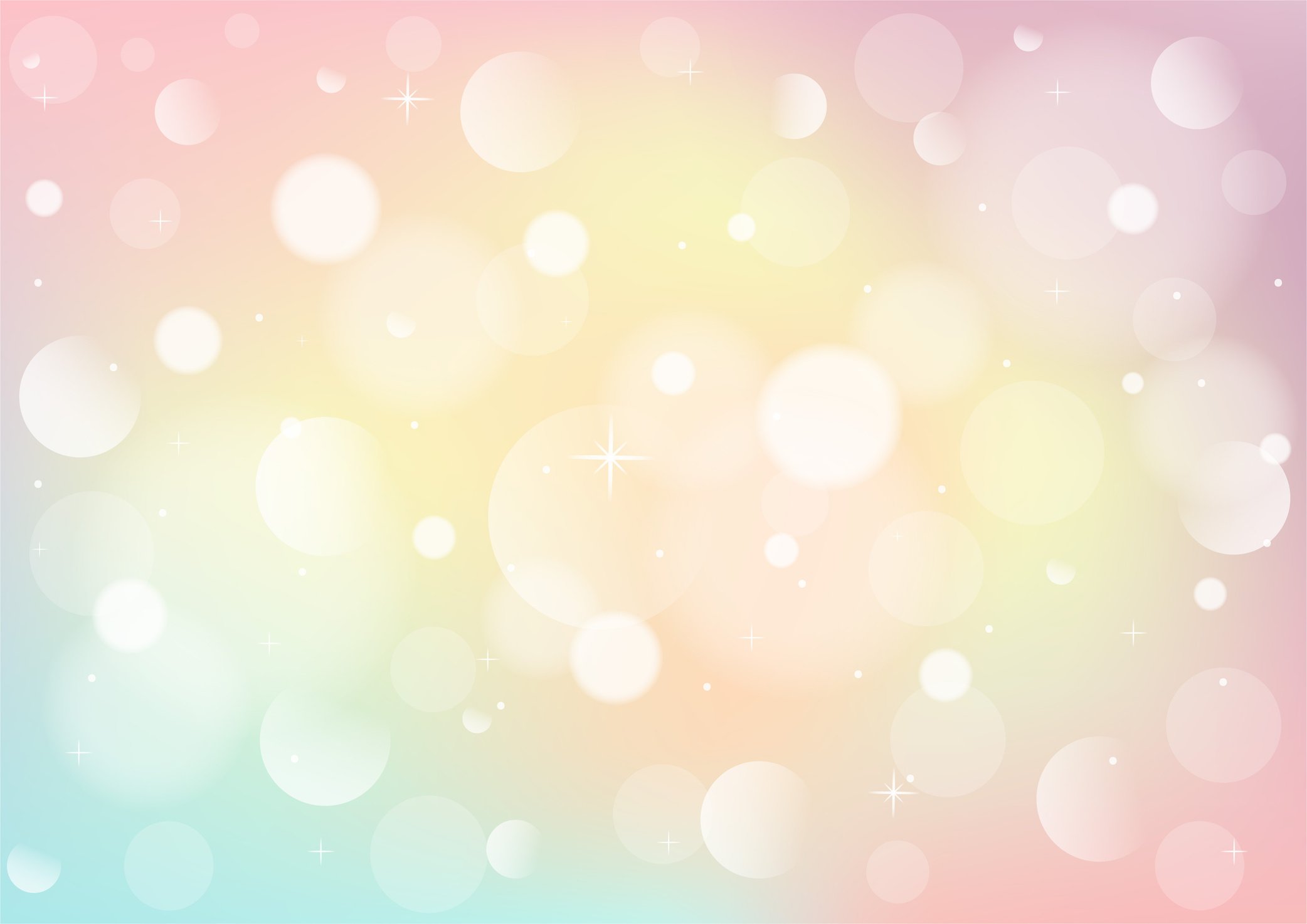 Abstract Galaxy Fantasy Unicorn. Pastel Sky with Bokeh. Rainbow